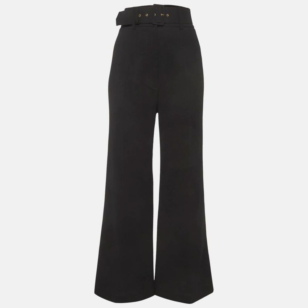 Emilia Wickstead Black Crepe Wide Leg Trousers S